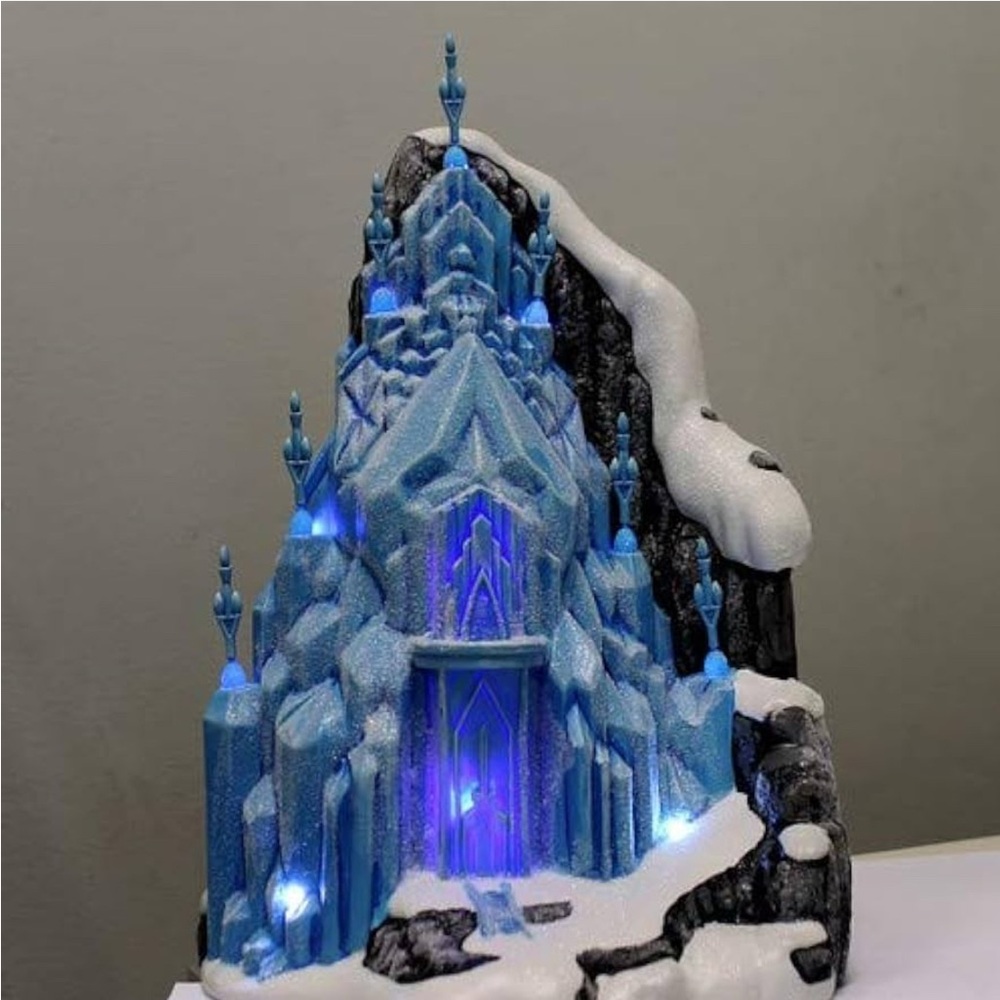 Blue and White LED Ice Castle Decor